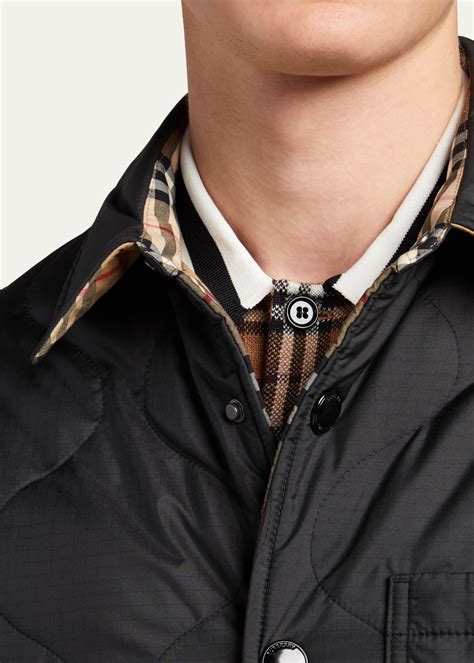 Burberry Men's Francis Reversible Check Thermoregulated Overshirt .